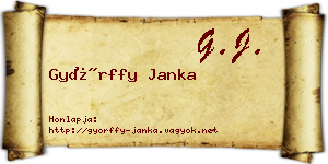 Győrffy Janka névjegykártya